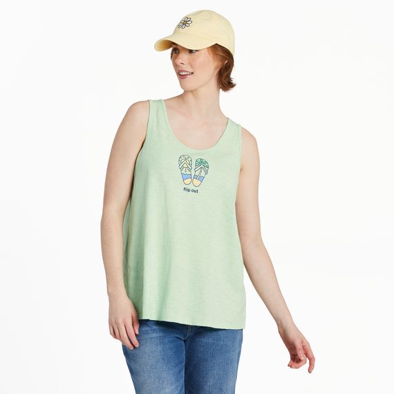 Women&#39;s Flip Out Flip Flops Textured Slub Tank