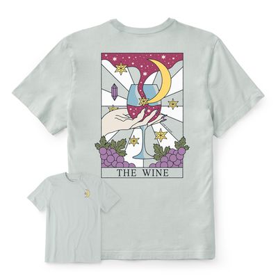 Women&#39;s Groovy The Wine Tarot Short Sleeve Tee Shirt