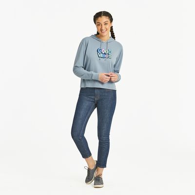 Women&#39;s Good Vibes Hand Drawn Crusher L/S Shirt
