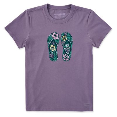 Women&#39;s Hibiscus Flip Flops Short Sleeve Shirt