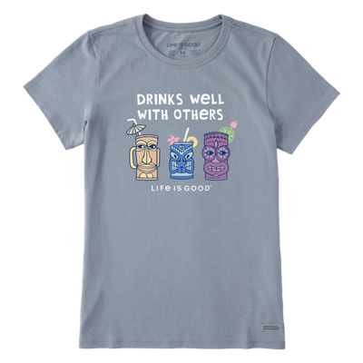 Women&#39;s Tiki Drinks Well Short Sleeve Crusher Tee Shirt