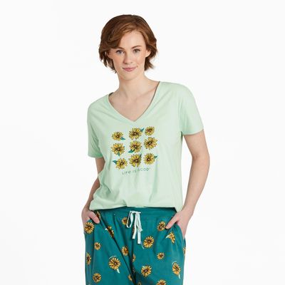Women&#39;s Sunflower Grid Snuggle Up Relaxed Tee Shirt