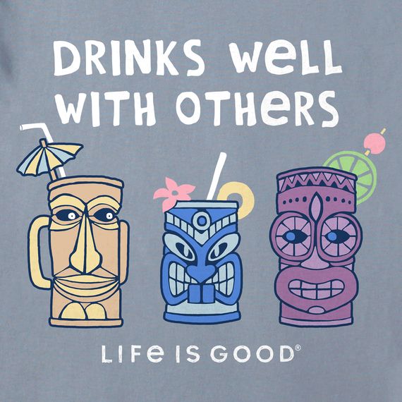 Life is Good Women's Tiki Drinks Well Short Sleeve Crusher Tee Shirt