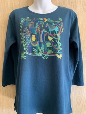 Sabaku Women&#39;s 3/4 Sleeve Top, Abstract Horses