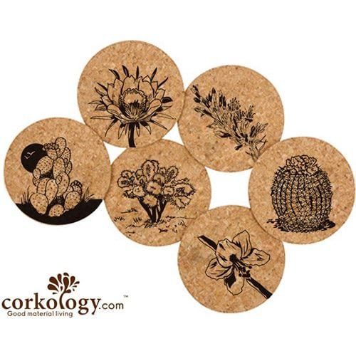Cork Coaster Set - Southwest Plants