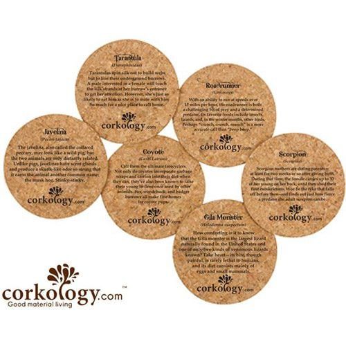 Corkology Cork Coaster Set - Southwest Animals
