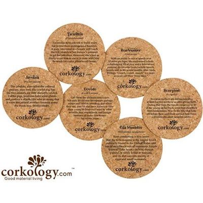 Corkology Cork Coaster Set - Southwest Animals