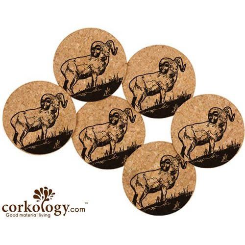 Cork Coaster Set - Bighorn Sheep