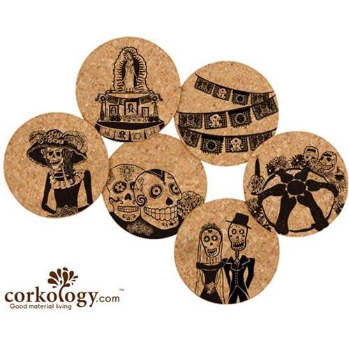 Cork Coaster Set - Day Of The Dead