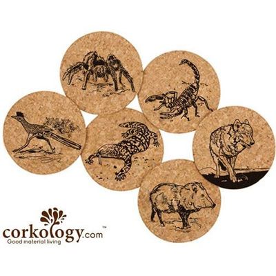 Cork Coaster Set - Southwest Animals