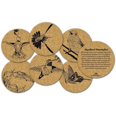 Cork Coaster Set - Hummingbird