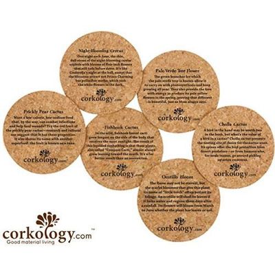 Corkology Cork Coaster Set - Southwest Plants