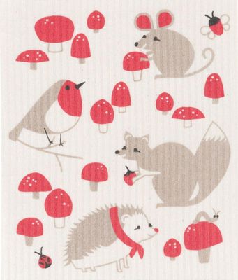 Swedish Dishcloth - Toadstool Time