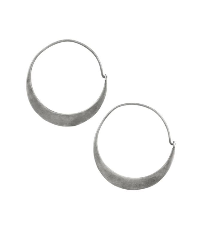 Arc Hoops, 1&quot; Antiqued Silver