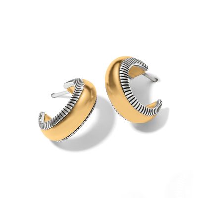 Interlok Noir Small Hoop Earrings - Silver/Gold