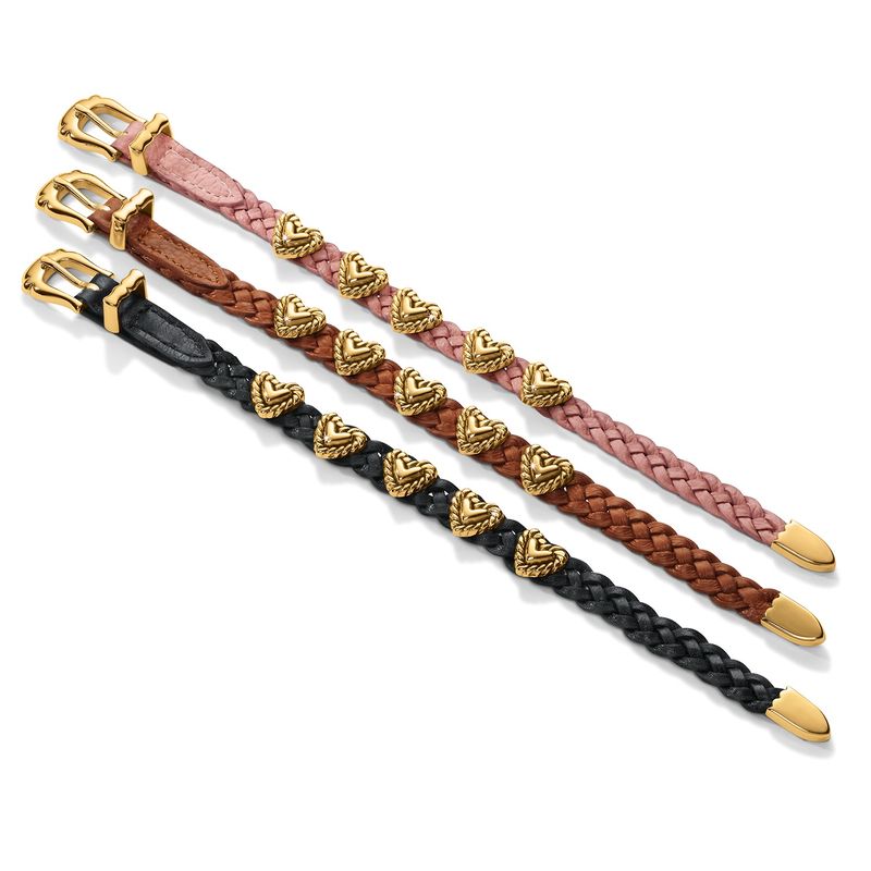 Roped Heart Braid Bandit Bracelet Black/Gold
