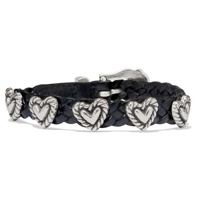Roped Heart Braid Bandit Bracelet Black/Silver