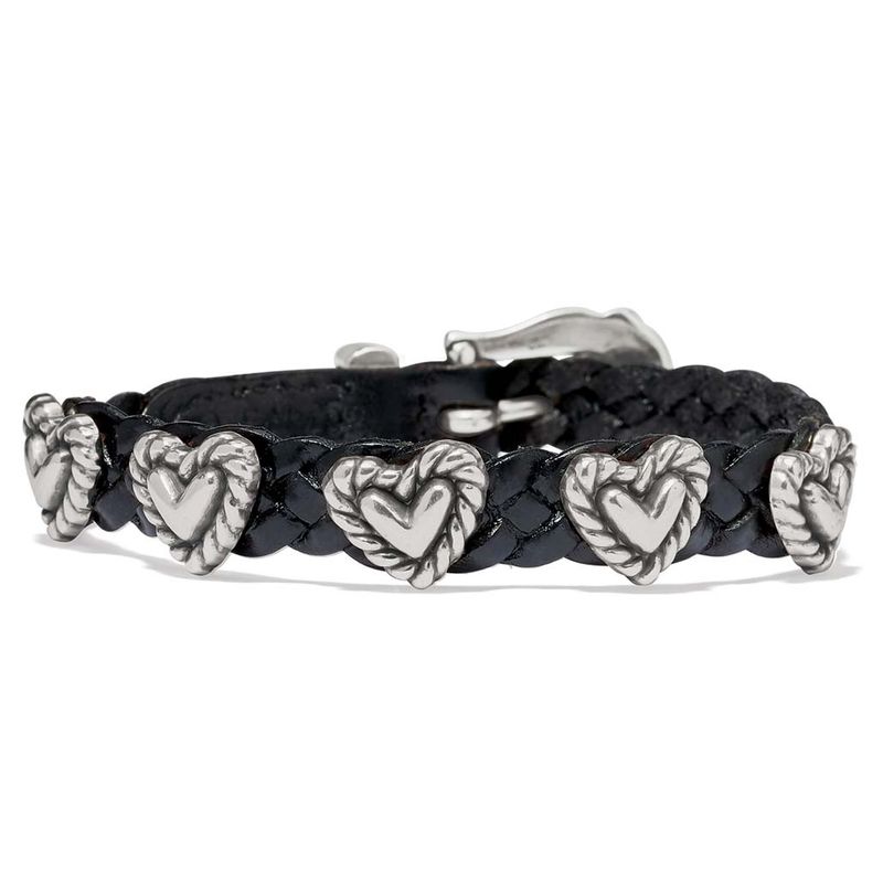 Roped Heart Braid Bandit Bracelet Black/Silver