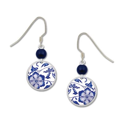 Round Blue Floral Pattern-LT