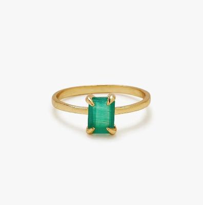 Ring, Emerald Statement Gold