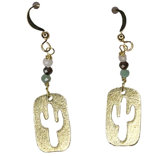 Cactus Earrings with Stone