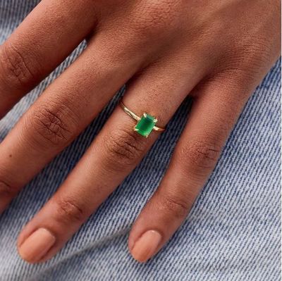 Puravida Ring, Emerald Statement Gold