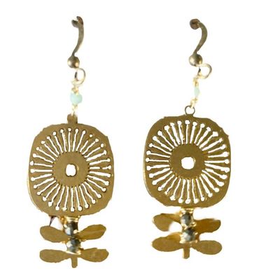 Flower w/Pyrite Earrings