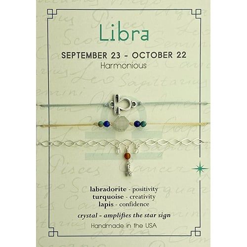 Libra Zodiac Bracelet Set Of 3 - Silver