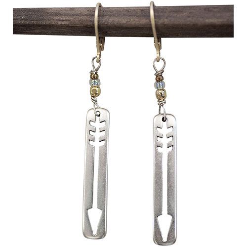 Silver Arrowhead with Gold Earring