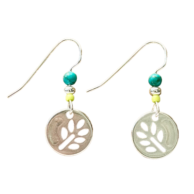Silver Leaf Motif w/Turquoise