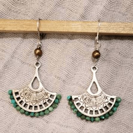 Turquoise Fan Earrings