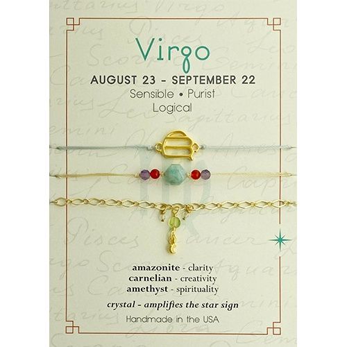 Virgo Zodiac Bracelet Set Of 3 - Gold