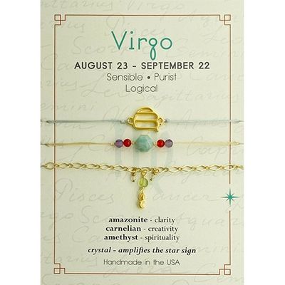Virgo Zodiac Bracelet Set Of 3 - Gold