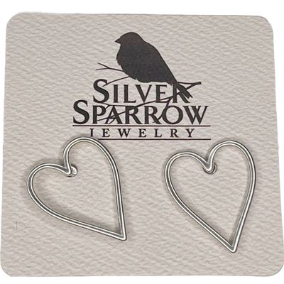 Open Wire Heart Stud Earrings