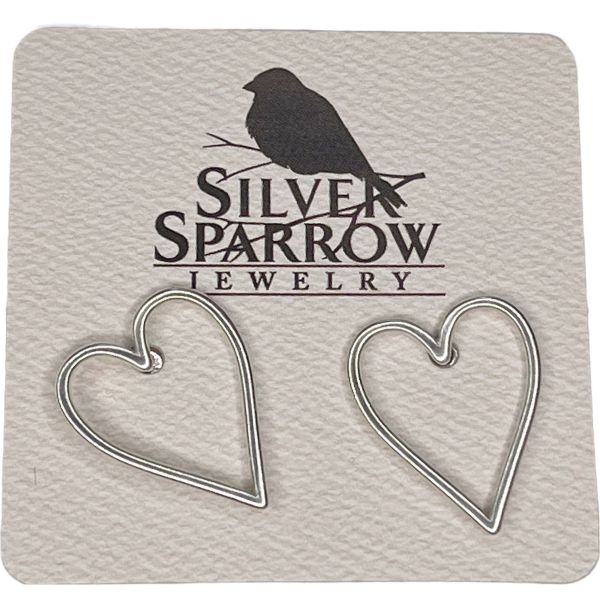 Open Wire Heart Stud Earrings
