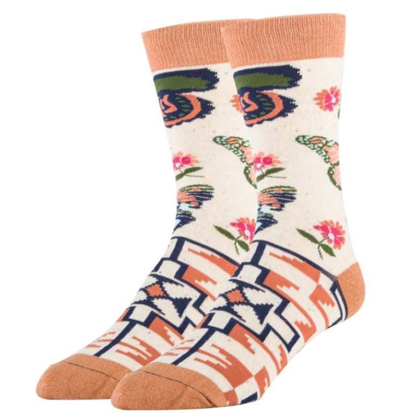 Men&#39;s Crew Socks, Butterfly Print (d)