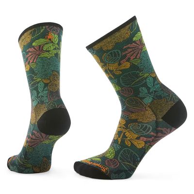 Bike Zero Cushion Aloha Forest Print Crew Sock