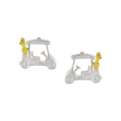 Tomas Jewelry Golf Cart Stud Earrrings in Silver &amp; Gold