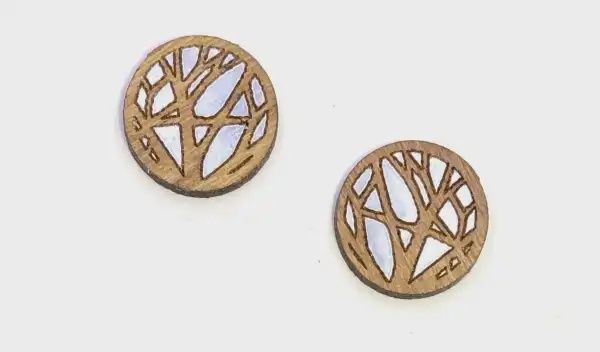 Branches Twig Stud Earring-Cherry