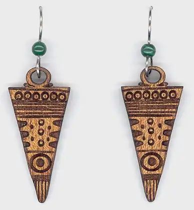 Africa Mahogony w/Malachite Earring-Cherry