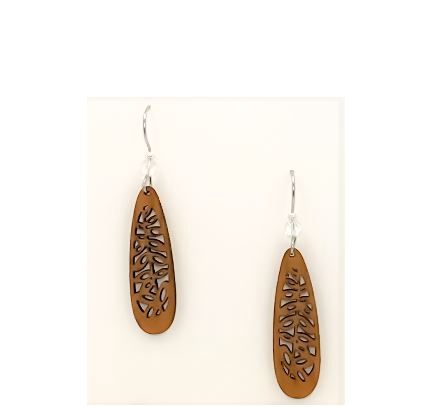 Foliage Willow Earring-Md-Cherry