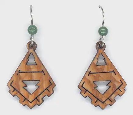 Aztec Geometric w/Turquoise Earring-Maple