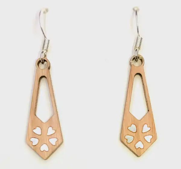 Angle Drop Twig Earring-Maple
