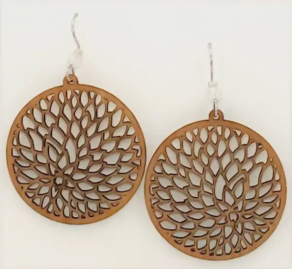 Blooming Rosette Willow Earring-Sm-Cherry