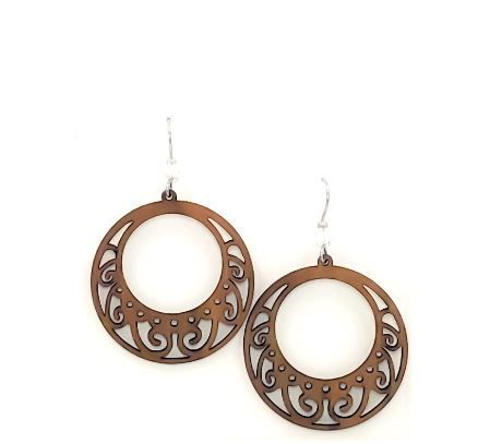 Open Center Willow Earring-Md-Cherry