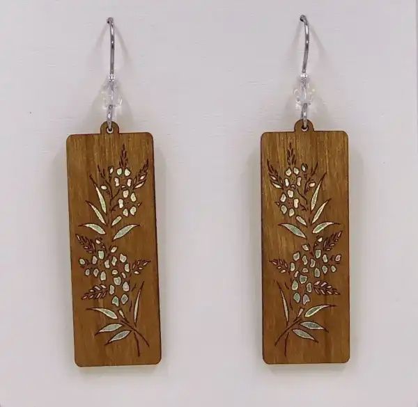 Foliage Rectangle Twig Earring-Maple