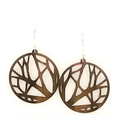 Branches Willow Earring-Sm-Walnut