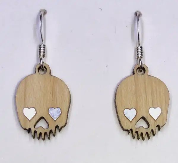Skull Twig Earring-Maple