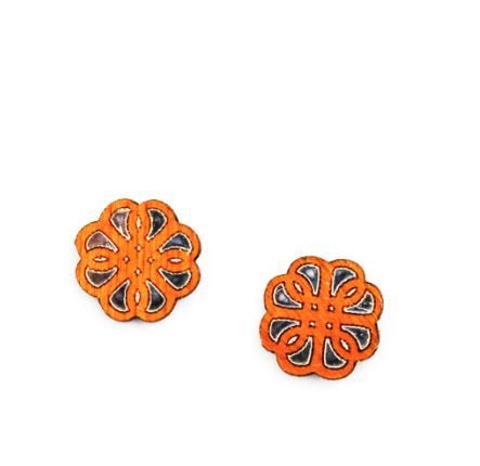 Geometric Clover Knot Twig Earring-Maple