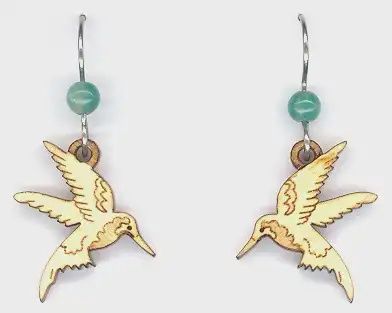 Hummingbird w/Amazonite Earring-Maple